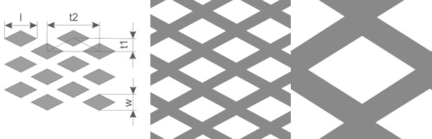 Ромбовидная перфорация в шахматном порядке Ромбовидная перфорация в шахматном порядке